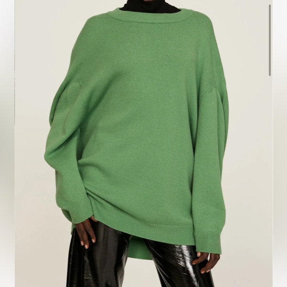 Tibi Lush Green Crew Neck Sweater - Picture 2 of 5